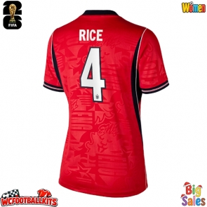 England Declan Rice #4 Replica Away Stadium Shirt for Women World Cup 2026 Short Sleeve